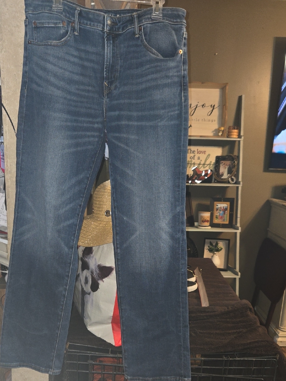 American Eagle Outfitters Men's Dark Blue Straight Jeans